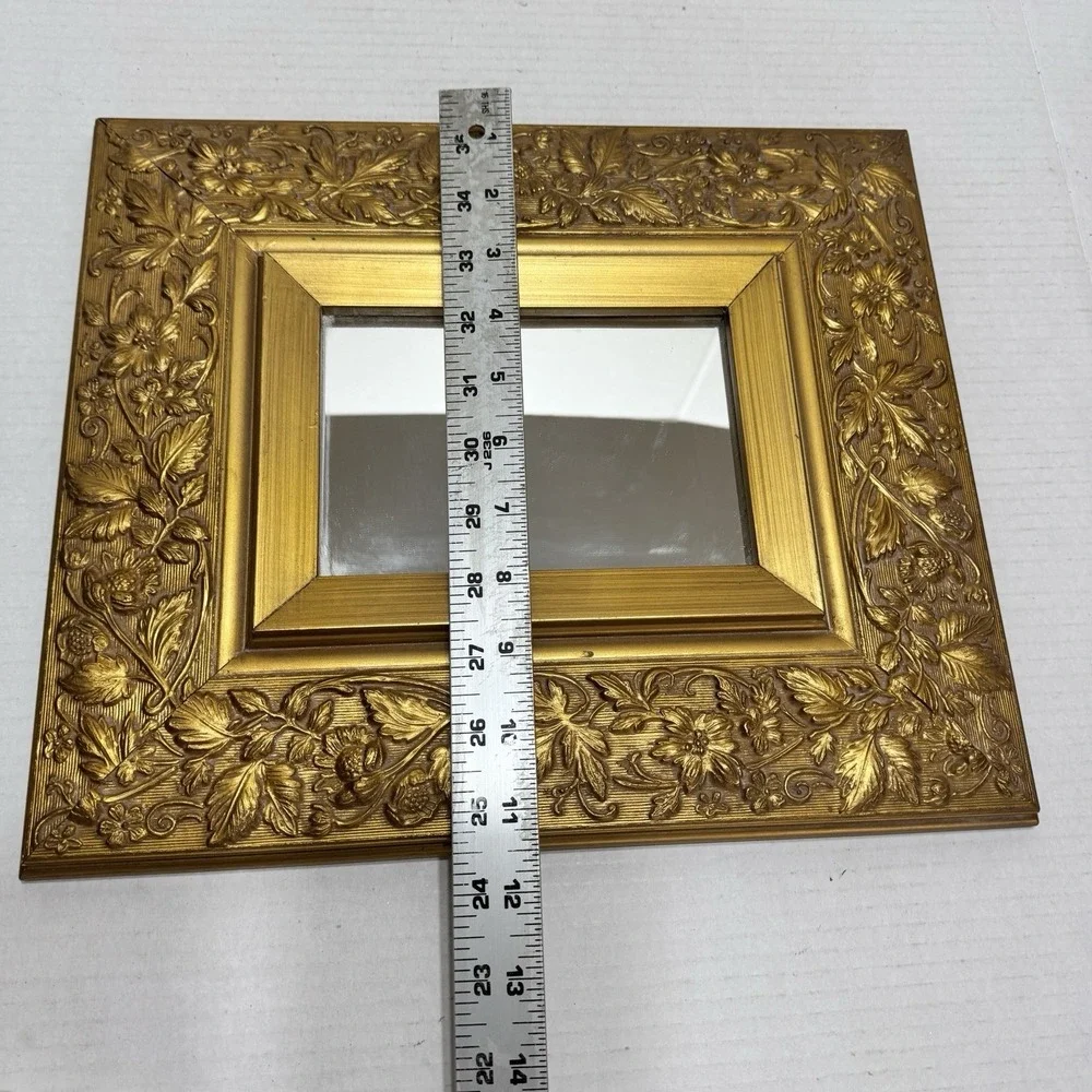 Ornate Gold Floral Wall Mirror Frame - Gold